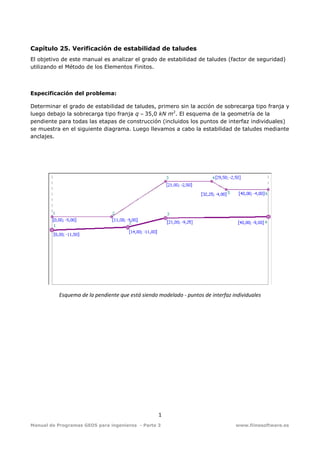 Manual de Programas GEO5 para ingenieros - Parte 3 www.fiinesoftware.es
1
Capítulo 25. Verificación de estabilidad de talu...