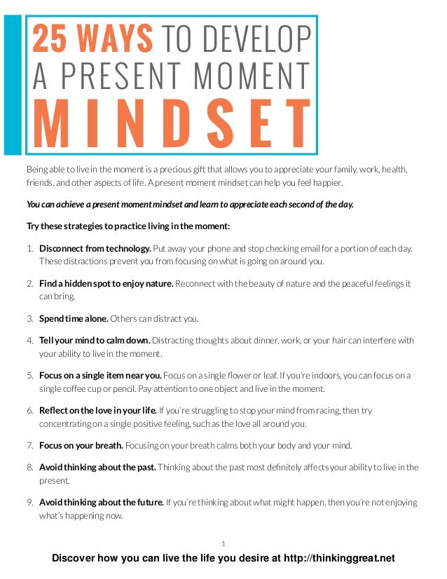 25 Ways To Develop A Present Moment Mindset