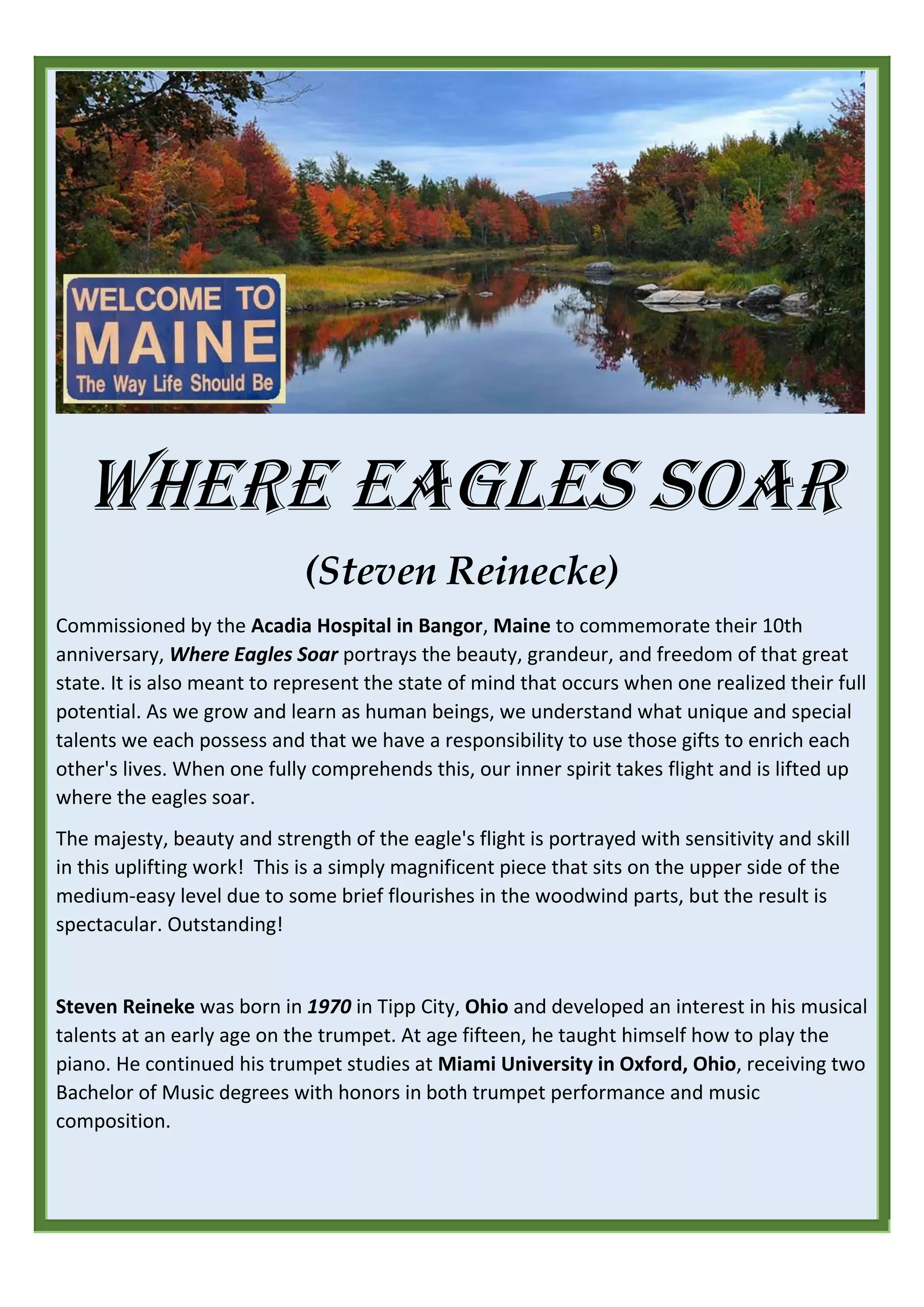 Where Eagles Soar - Steven Reineke - Set of Clarinets | PDF