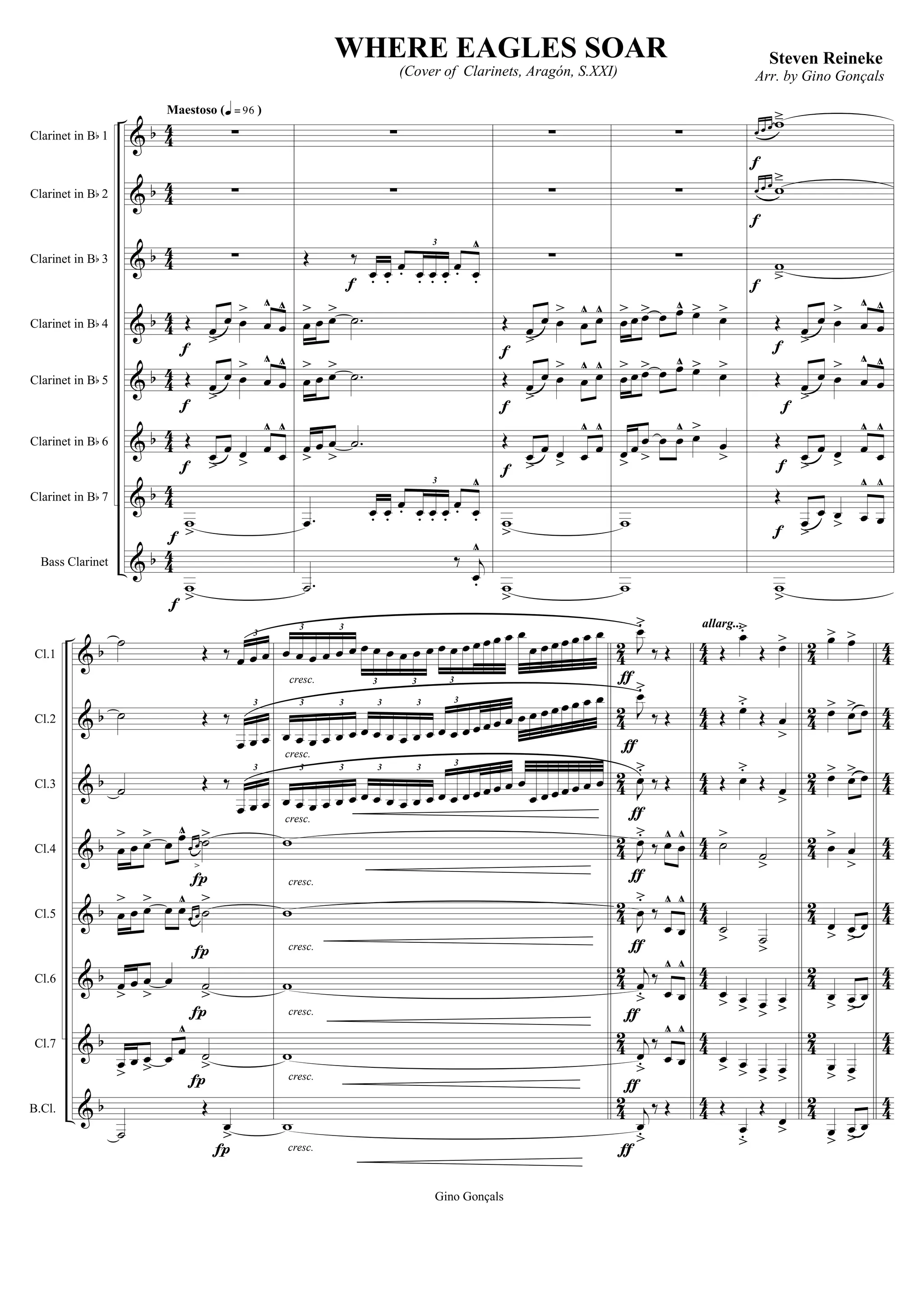 Where Eagles Soar - Steven Reineke - Set of Clarinets | PDF