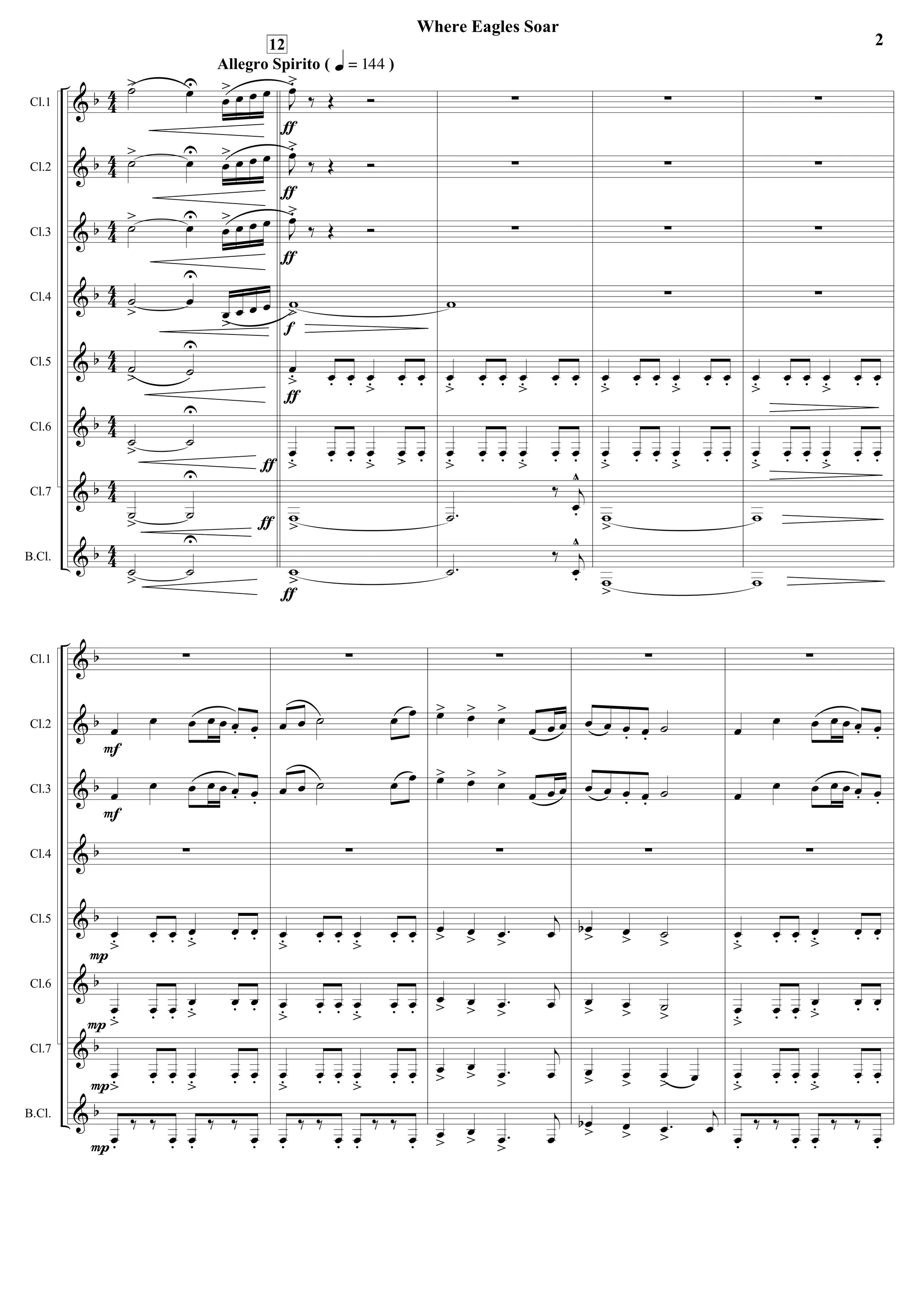 Where Eagles Soar - Steven Reineke - Set of Clarinets | PDF