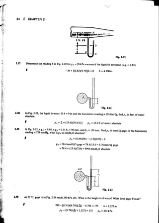 Fluid mechanics and hydraulics: SOLVED PROBLEMS