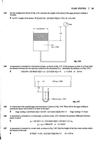 Fluid mechanics and hydraulics: SOLVED PROBLEMS