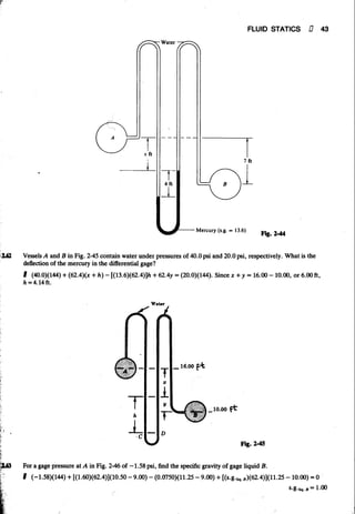 Fluid mechanics and hydraulics: SOLVED PROBLEMS