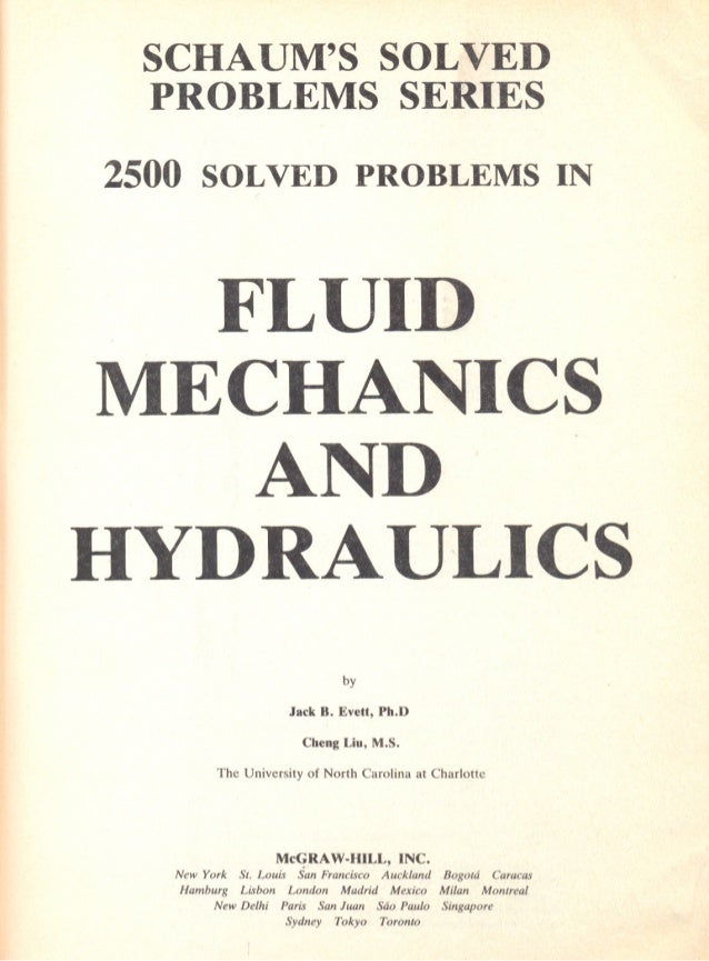 Fluid mechanics and hydraulics SOLVED PROBLEMS PDF