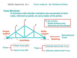 Truss Analysis-the Method of Joints for truss analysis | PPT
