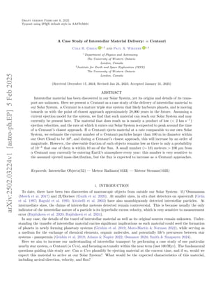A Case Study of Interstellar Material Delivery: α Centauri | PDF
