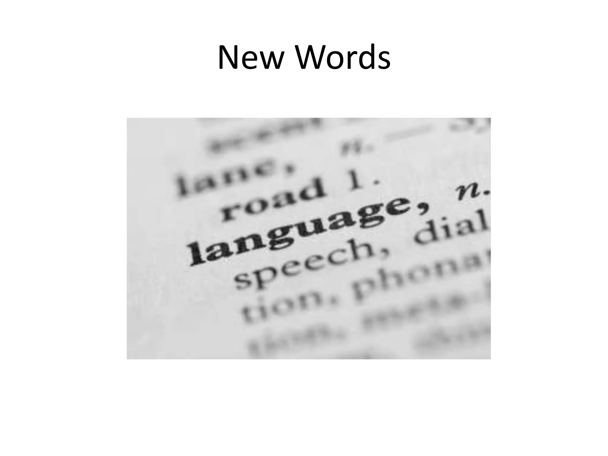 New Words

 