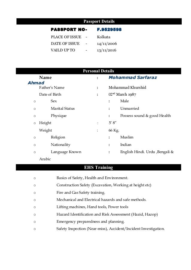 safety officer cv