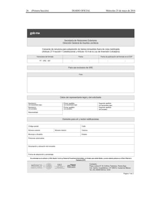 26 (Primera Sección) DIARIO OFICIAL Miércoles 25 de mayo de 2016
 