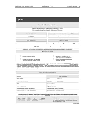 Miércoles 25 de mayo de 2016 DIARIO OFICIAL (Primera Sección) 9
 