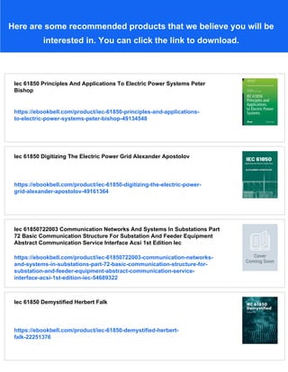 Iec 61850 Principles And Applications To Electric Power Systems 2nd ...