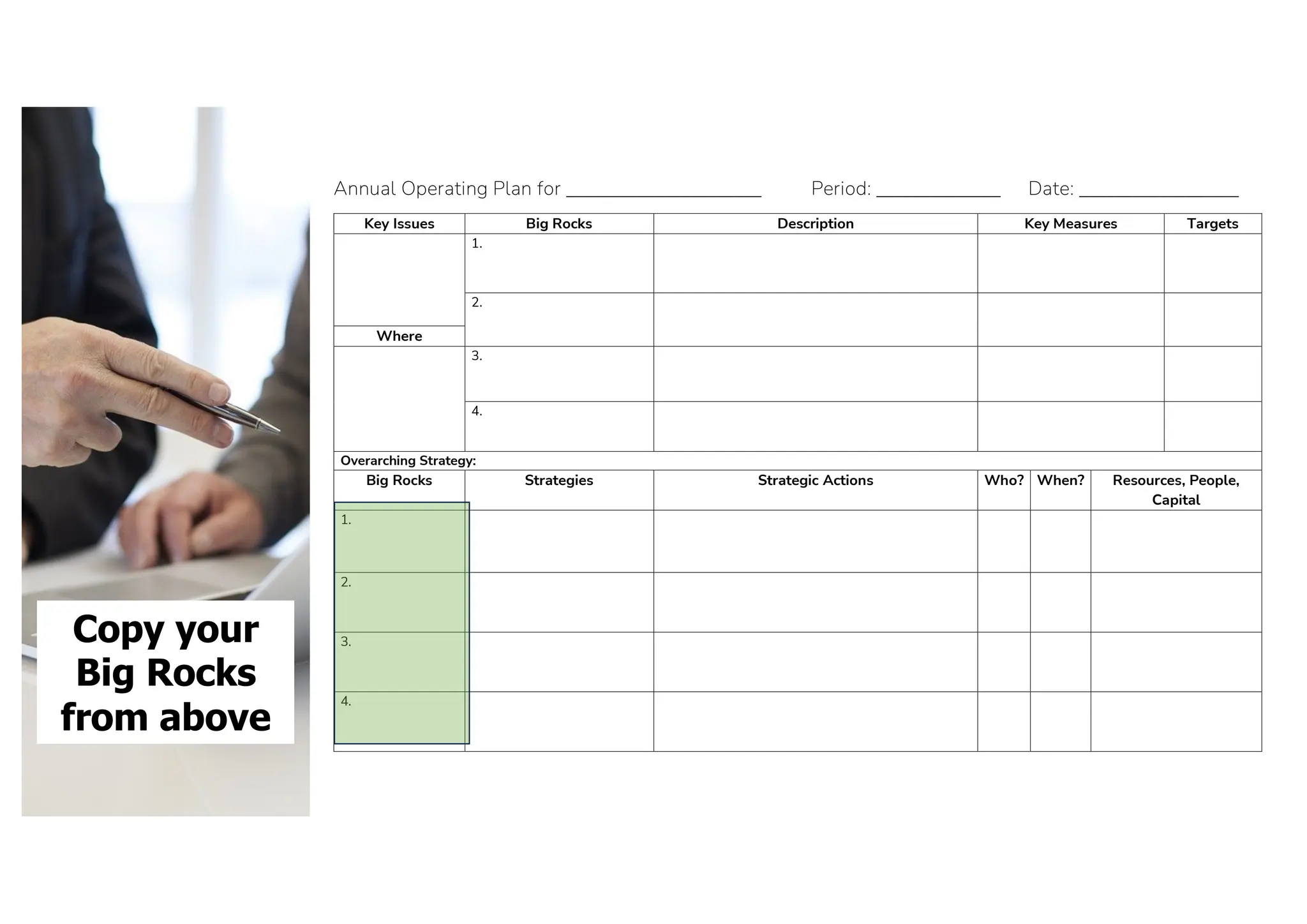 Copy your
Big Rocks
from above
 