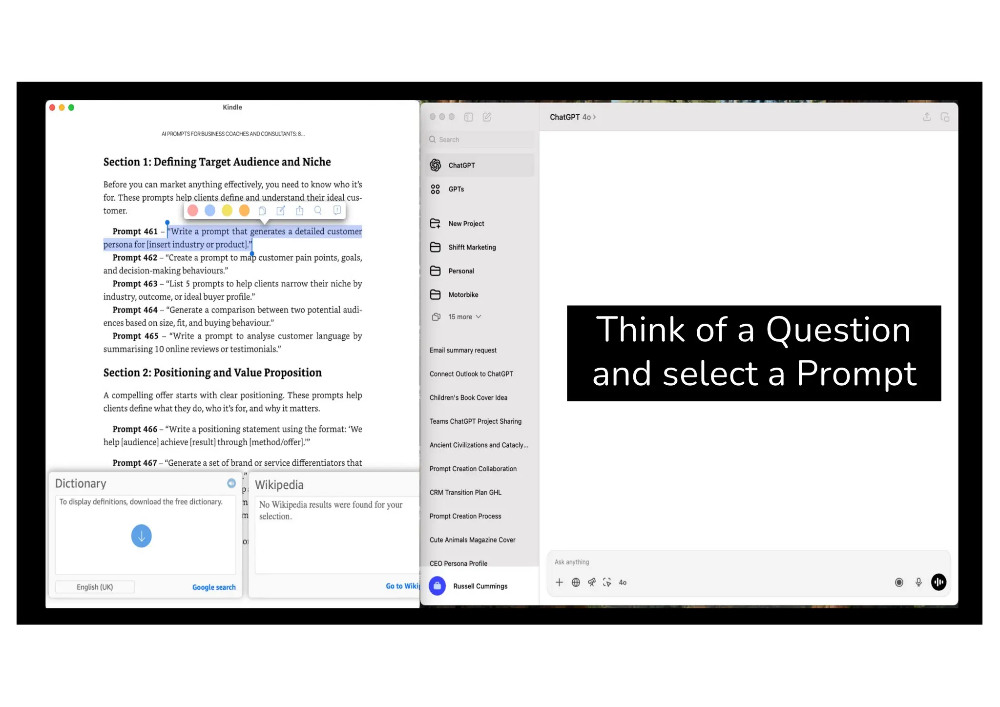 Think of a Question
and select a Prompt
 