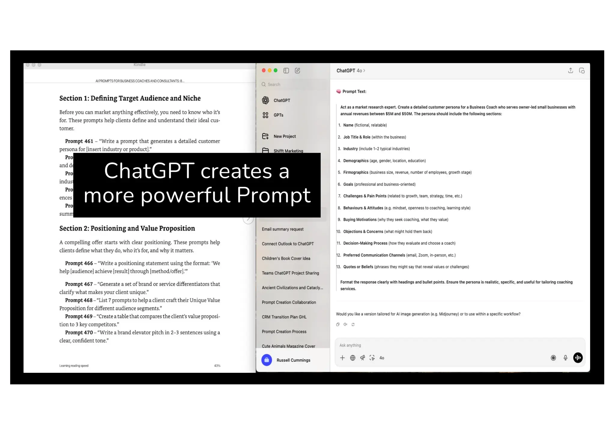 ChatGPT creates a
more powerful Prompt
 
