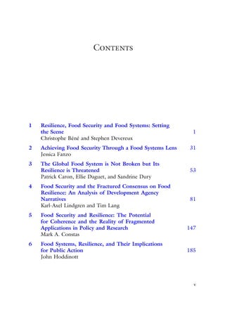 Resilience And Food Security In A Food Systems Context Christophe Bn | PDF