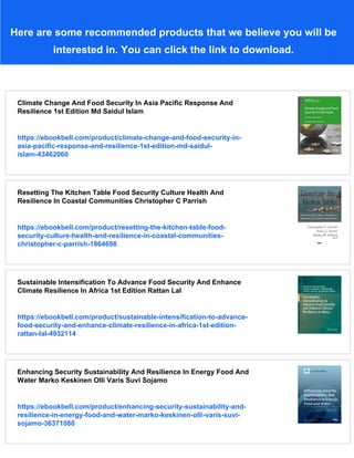 Resilience And Food Security In A Food Systems Context Christophe Bn | PDF