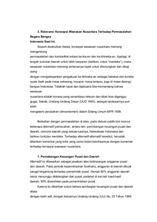 Konsep Wawasan Nusantara Menurut Uu Nomor 6 Tahun 1996
