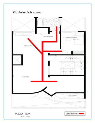 Circulación de la terraza:
Circulación:
 