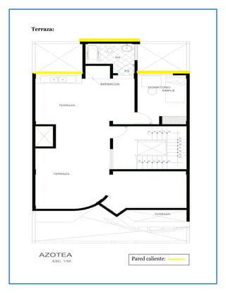 Terraza:
Pared caliente:
 