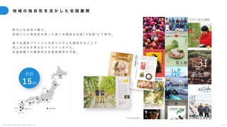 C o p y r i g h t 2 0 2 5 A m e K a z e T a i y o , I n c . 3 7
地 域 の 独 自 性 を 活 か し た 全 国 展 開
発 行 人 を 各 地 で 募 り 、
地 域 ご と に 独 自 性 を 持 っ た 食 べ る 通 信 を 全 国 1 5 地 域 * に て 発 刊 。
食 べ る 通 信 ブ ラ ン ド と 決 済 シ ス テ ム を 提 供 す る こ と で
売 上 の ８ ％ を 得 る ロ イ ヤ リ テ ィ モ デ ル 。
全 国 規 模 で の 継 続 的 な 生 産 者 開 拓 が 可 能 。
※2025年6月時点
北海道
東北
旅する
(テーマ型)
伊⾖
あいち
兵庫
えひめ・こうち
かごんま
宮崎ひなた
ふくおか
合計
15通信
海外4通信
⽔俣
 