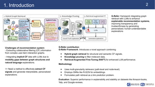 2
1. Introduction
G-Refer: framework integrating graph
retrieval with LLMs to enhance
explainable recommendation systems,
...
