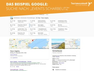 17
DAS BEISPIEL GOOGLE:
SUCHE NACH: „EVENTS SCHARBEUTZ“
 