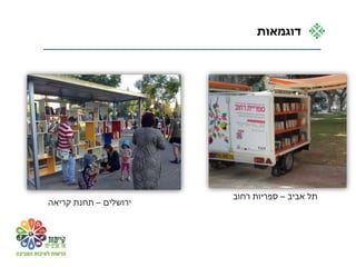 ‫אביב‬ ‫תל‬–‫רחוב‬ ‫ספריות‬
‫ירושלים‬–‫קריאה‬ ‫תחנת‬
‫דוגמאות‬
 