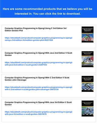 Computer Graphics Programming Problem Solving And Visual Communication ...