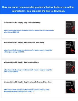 Microsoft Visual C Step By Step Ninth Edition John Sharp | PDF