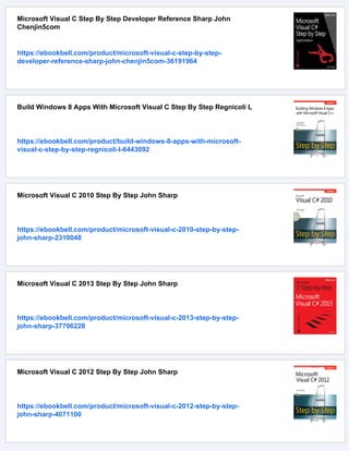 Microsoft Visual C Step By Step Ninth Edition John Sharp | PDF
