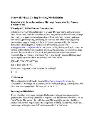 Microsoft Visual C Step By Step Ninth Edition John Sharp | PDF