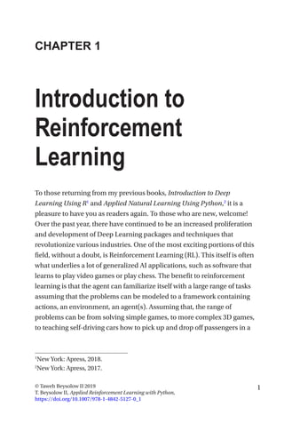 Applied Reinforcement Learning With Python Taweh Beysolow Ii | PDF
