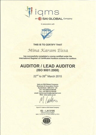 ISO lead auditor