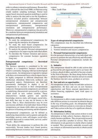 Competencies of Entrepreneur Improve the Performance of Entrepreneur ...