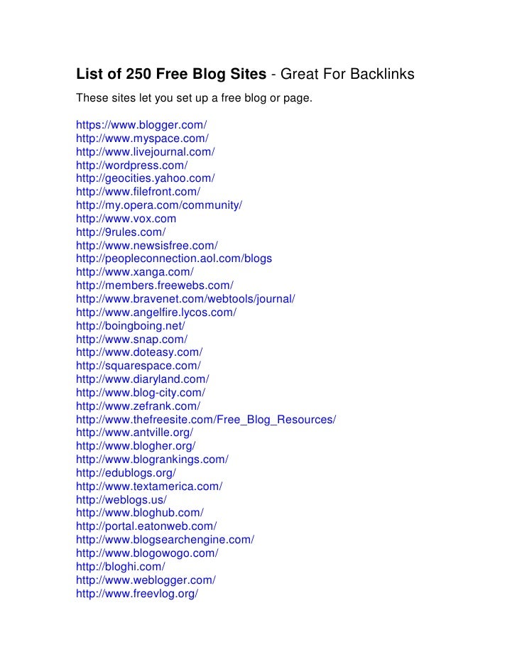 free blog sites
