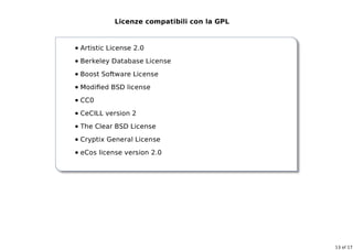 Quando la licenza è importante