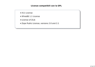 Quando la licenza è importante