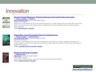 www.intesysconsulting.com
Innovation
Reinventing Project Management: The Diamond Approach to Successful Growth and Innovat...