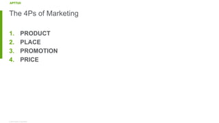 © 2018 Apttus Corporation
The 4Ps of Marketing
1. PRODUCT
2. PLACE
3. PROMOTION
4. PRICE
 