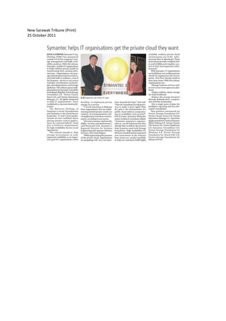 New Sarawak Tribune (Print)
25 October 2011
 