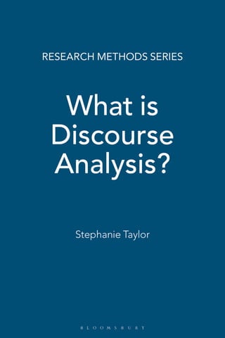 What Is Discourse Analysis Stephanie Taylor | PDF