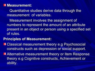Measurment Quantitative Reseach Example 251109 rm-c.s.-assessing measurement quality in quantitative studies | PPT