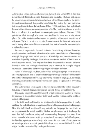 Language And Identity Discourse In The World David Evans | PDF