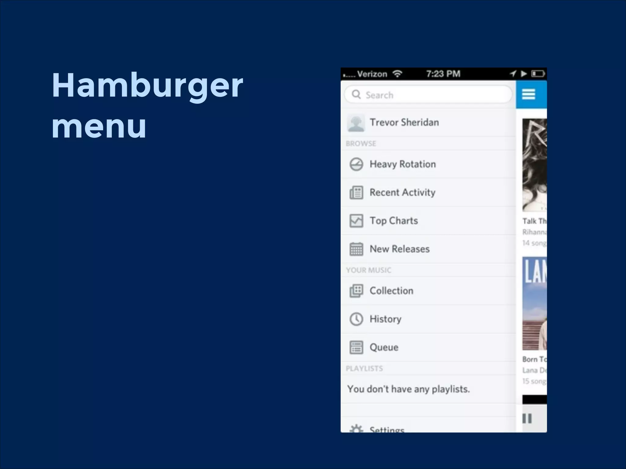 Hamburger 
menu

 