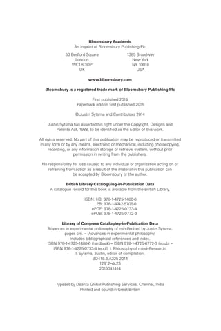 Advances In Experimental Philosophy Of Mind Justin Sytsma Editor | PDF
