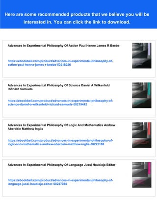Advances In Experimental Philosophy Of Mind Justin Sytsma Editor | PDF