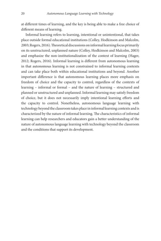Autonomous Language Learning With Technology Beyond The Classroom Chun ...