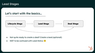 Demystifying Lifecycle, Lead and Deal Stages in HubSpot | PDF