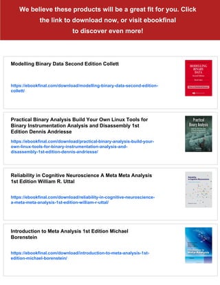Meta analysis of Binary Data Using Profile Likelihood 1st Edition ...
